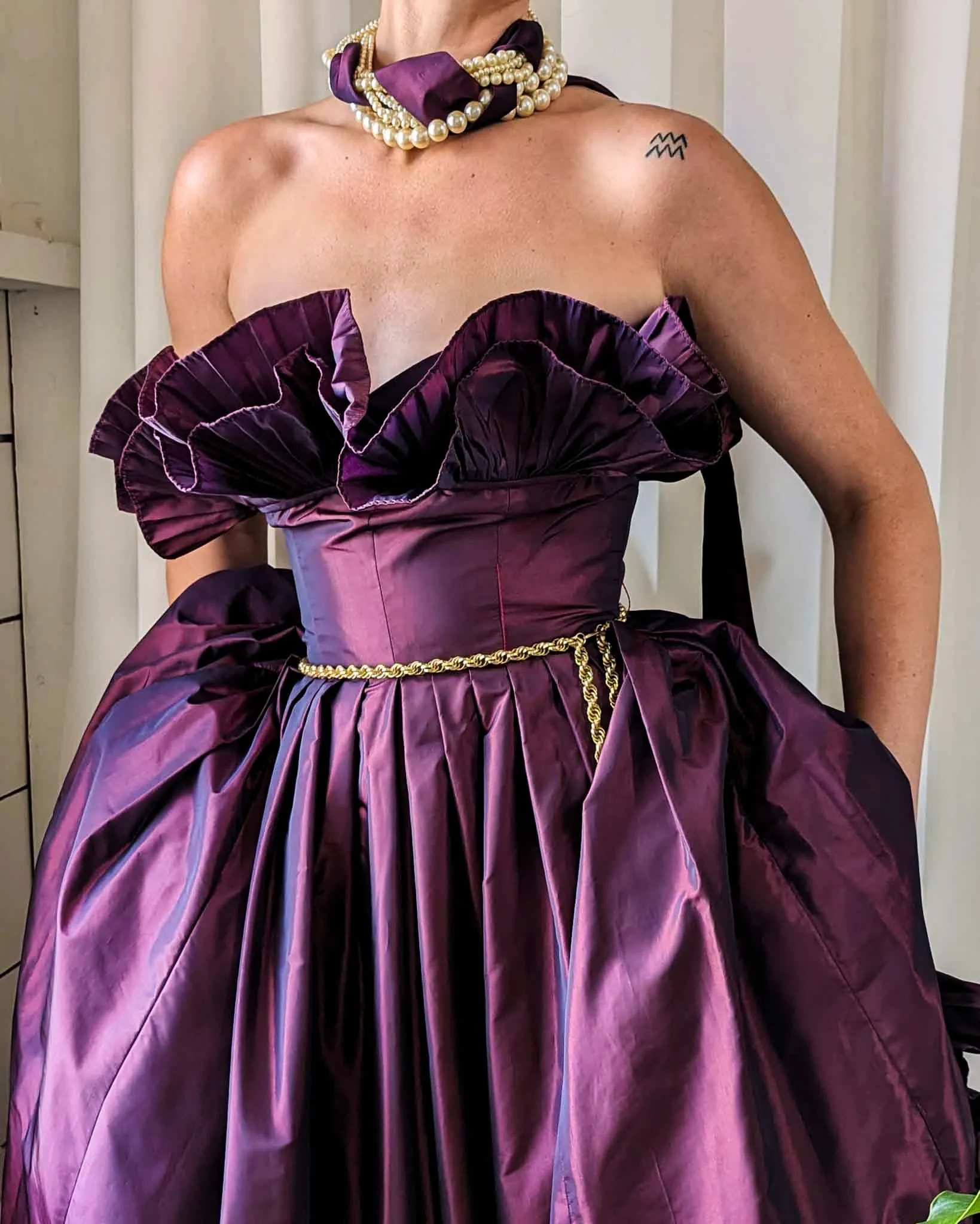 80s Victor Costa Sugarplum Gown | S