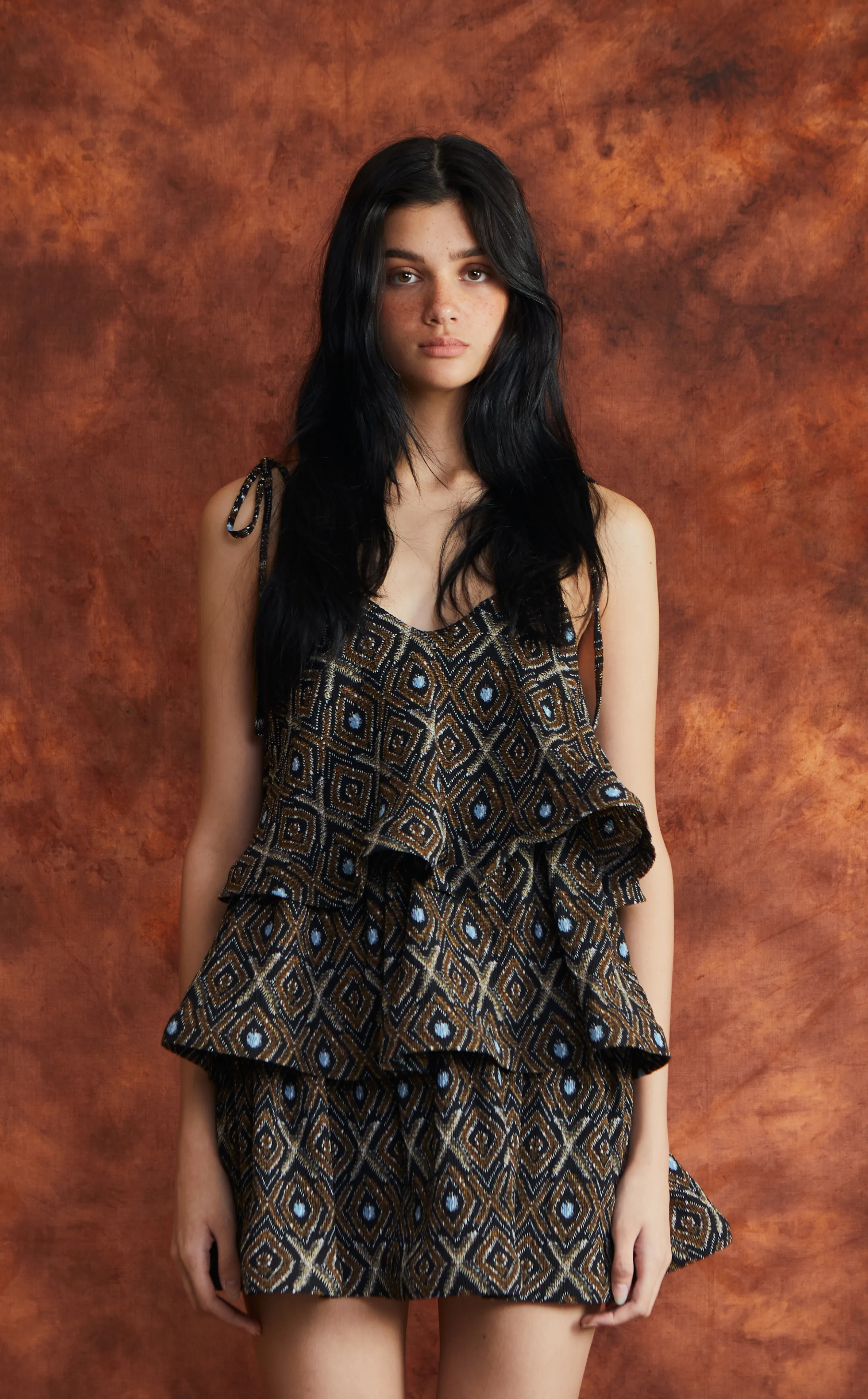ACAPULCO MINI DRESS - BLACK CROSS DIAMOND