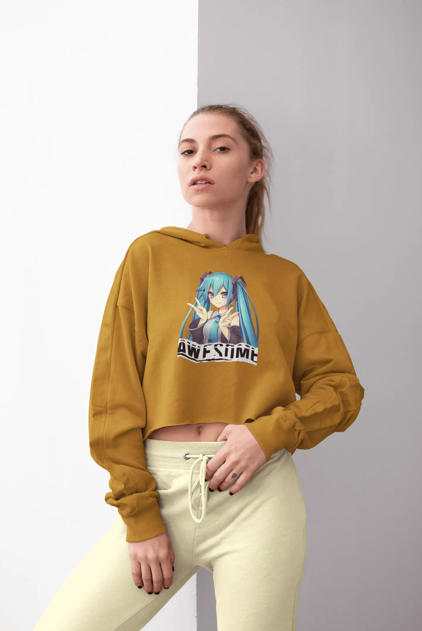 Anime Girl Crop Hoodie for Women 27