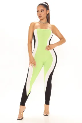 Arabella Colorblock Jumpsuit - Lime