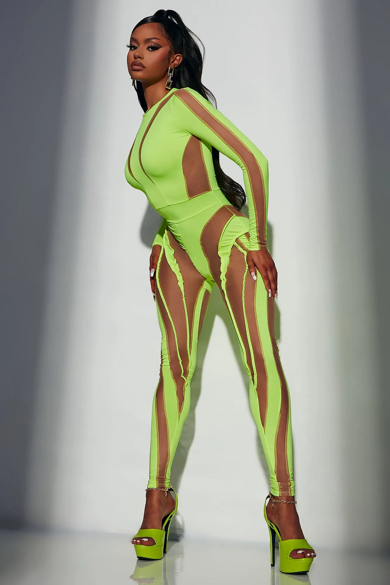 Blinding Love Jumpsuit - Lime