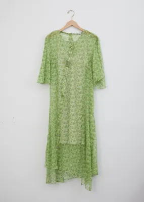 Dagny Fern Green Silk Chiffon Dress