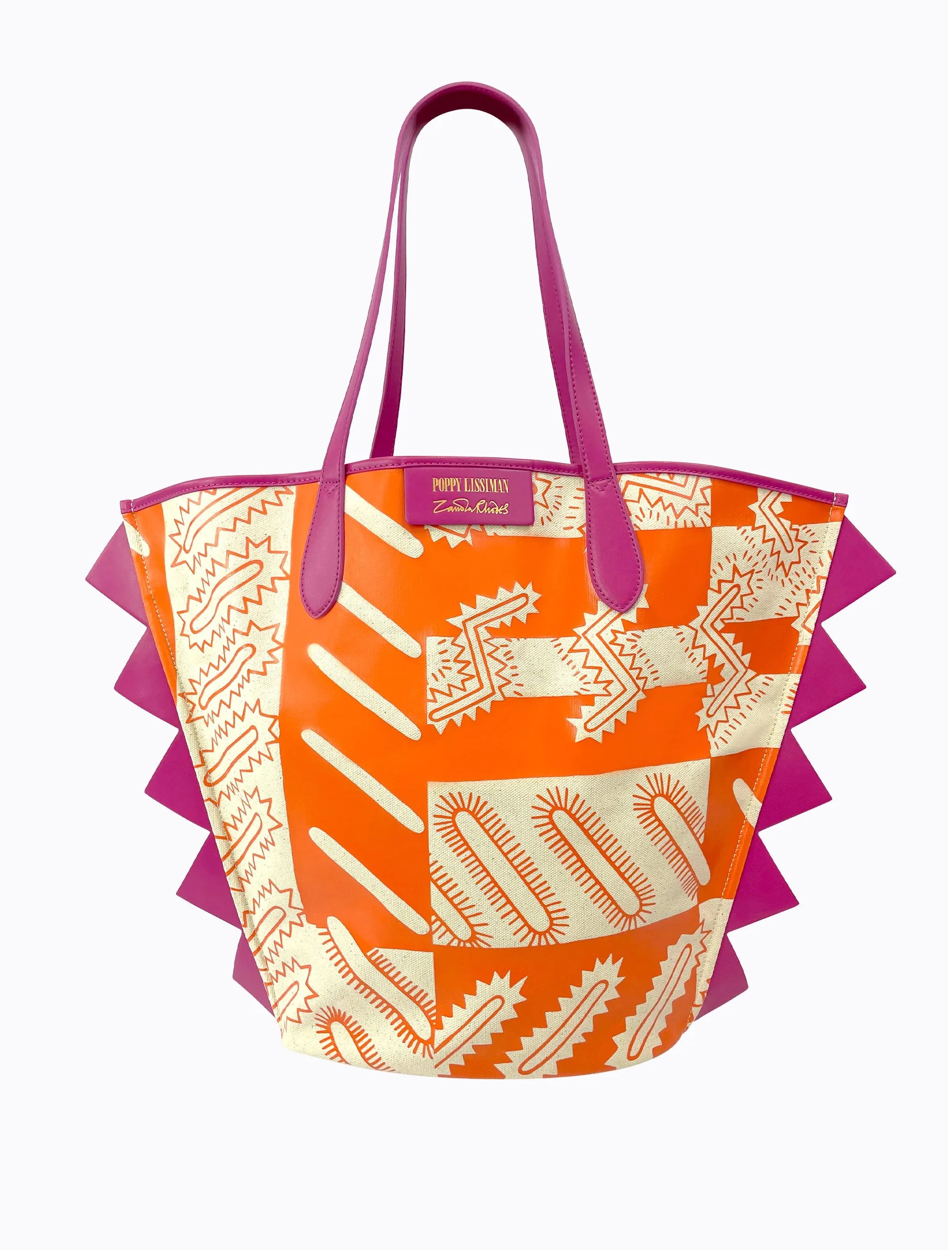 Geo Sparkle Tote - Orange / Magenta
