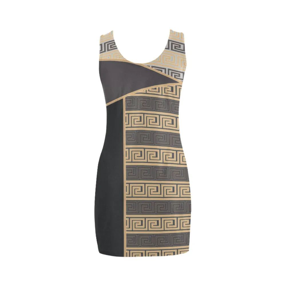 greek key part print 1 Medea Vest Dress (Model D06)