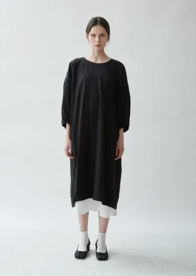 Herringbone Garment Treated Smock Dress