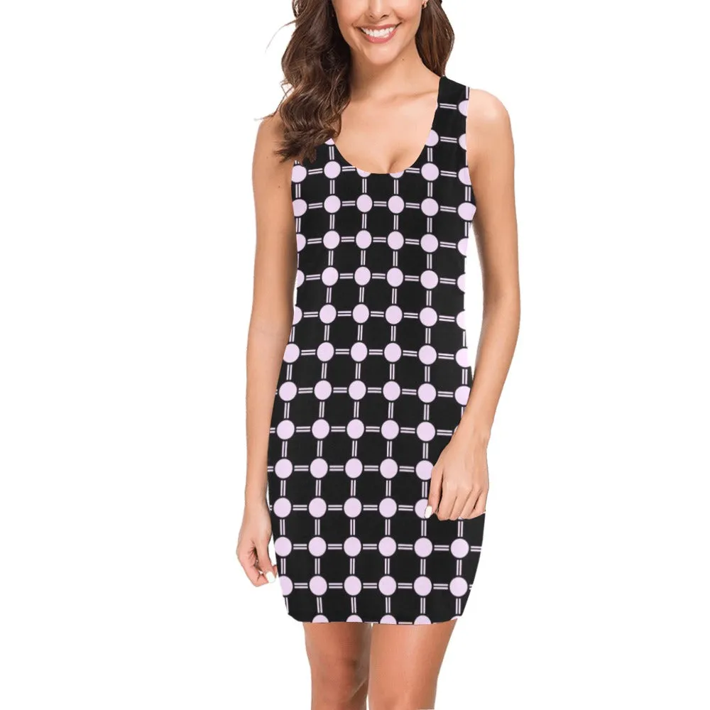 lav 3 print 3A Medea Vest Dress (Model D06)