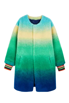 Ombré Faux Shearling Coat