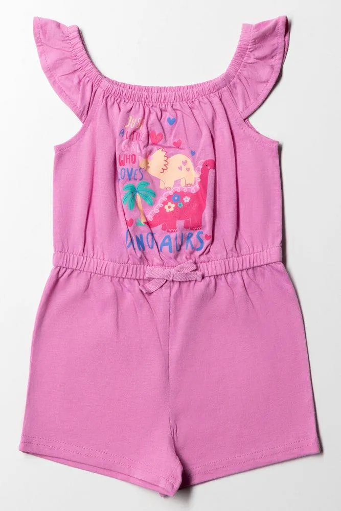 Short-All Dinosaur print purple