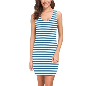 swimsuit striped print 2 Medea Vest Dress (Model D06)