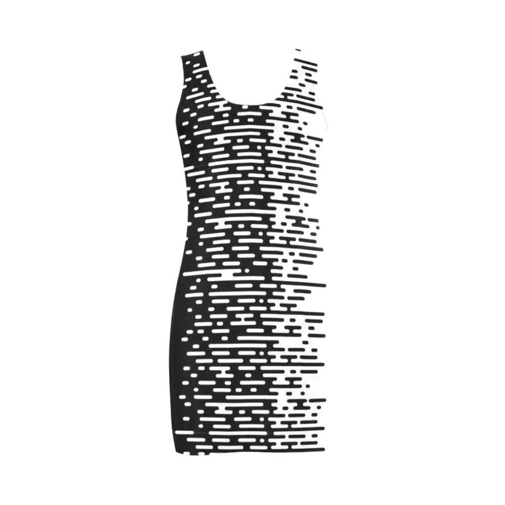 twotone bw print Medea Vest Dress (Model D06)
