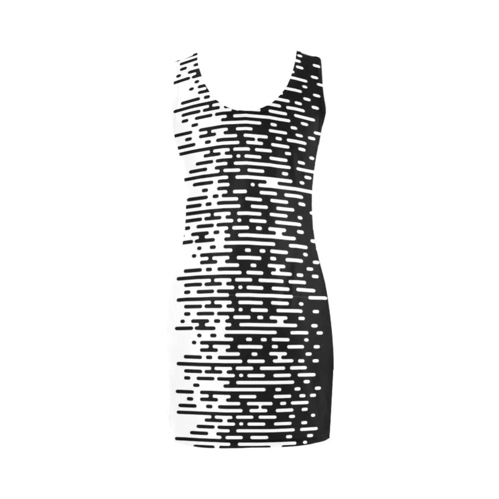 twotone bw print Medea Vest Dress (Model D06)