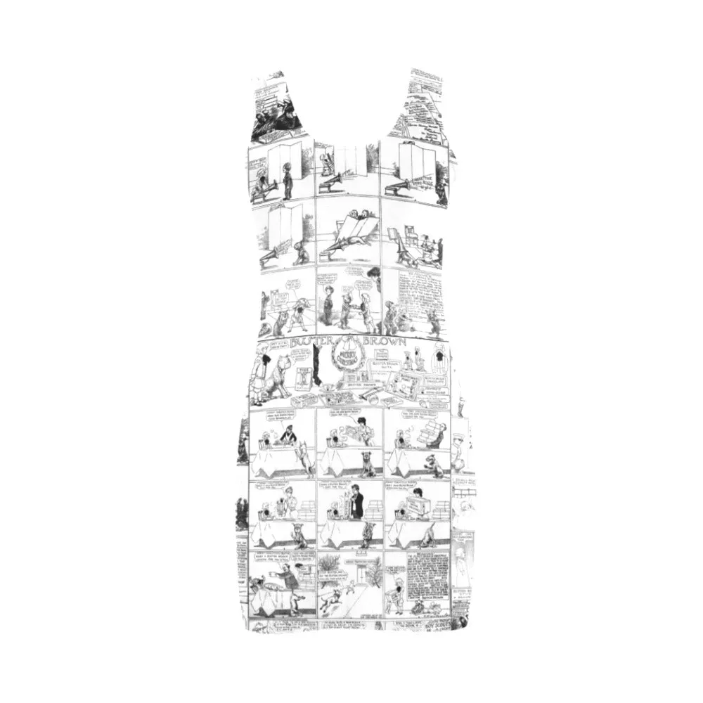 vintage comic nineteenth century print Medea Vest Dress (Model D06)