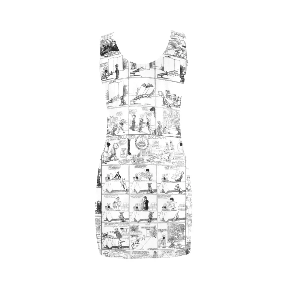 vintage comic nineteenth century print Medea Vest Dress (Model D06)