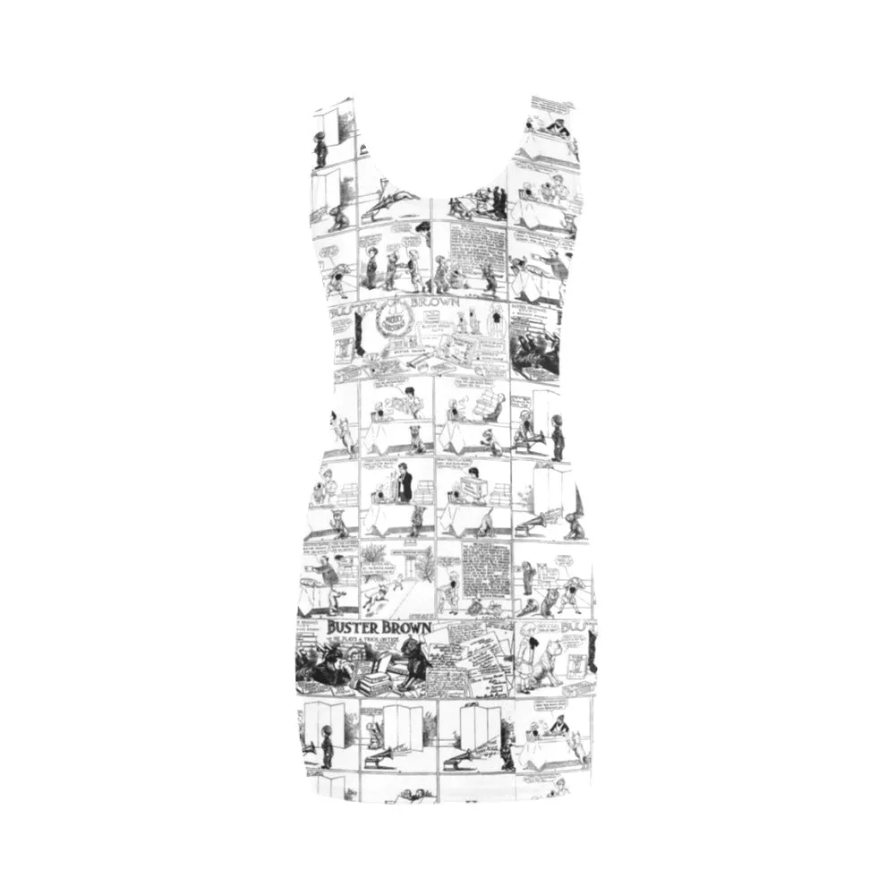 vintage comics print Medea Vest Dress (Model D06)