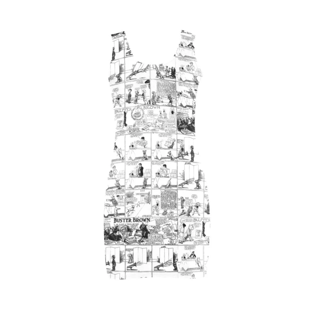vintage comics print Medea Vest Dress (Model D06)