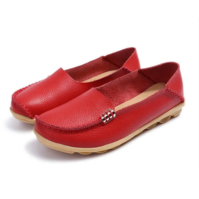 Women Flats Slip On Women Loafers Soft Moccasins With Genuine Leather Shoes