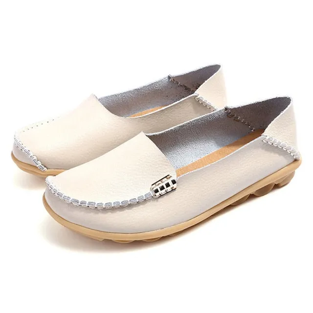 Women Flats Slip On Women Loafers Soft Moccasins With Genuine Leather Shoes