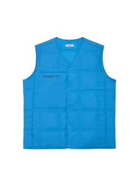 Womens Flower-Warmth Quilted Gilet—cerulean blue